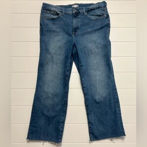 Women’s Good American Stretch Blue Jeans Raw Hem 14 18